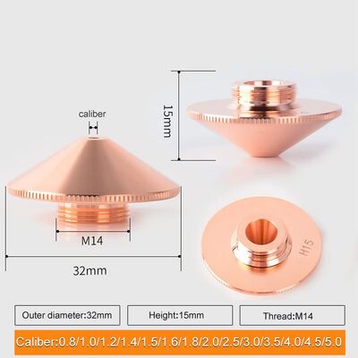 Calidad  D32 H15 Laser Cutting Nozzle 2.0mm for Precision Cutting and Long Service Life fábrica